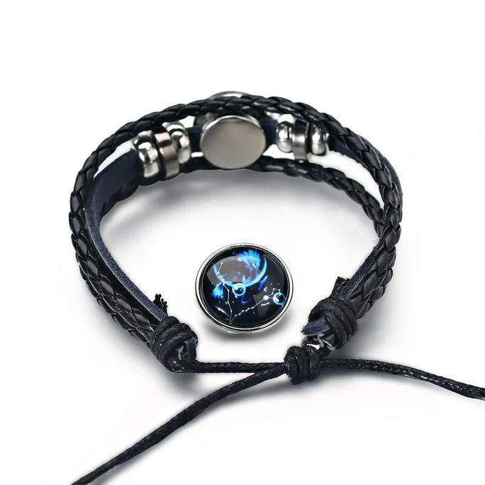 Zodiac Leather Wrap Bracelet